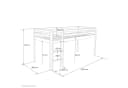 Homestyle4u Hochbett 90x200 cm Weiß mit Vorhang Sterne Grau Bild 5