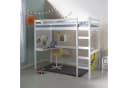 Homestyle4u Hochbett 90x200 Kinderbett Weiß mit Schreibtisch und Leiter Bild 1