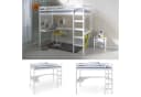 Homestyle4u Hochbett 90x200 Kinderbett Weiß mit Schreibtisch und Leiter Bild 2