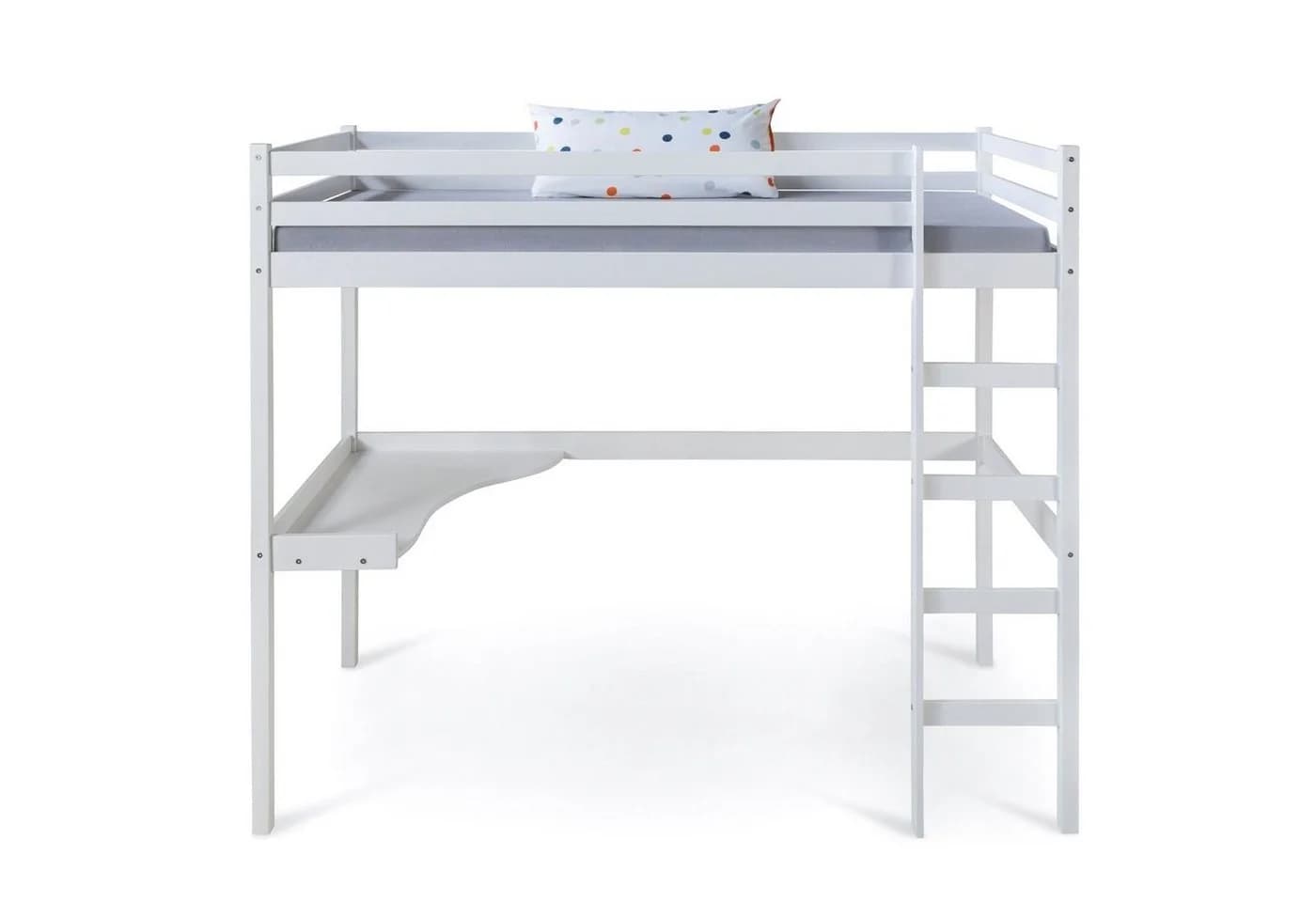 Homestyle4u Hochbett 90x200 Kinderbett Weiß mit Schreibtisch und Leiter - Bild 4