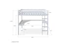 Homestyle4u Hochbett 90x200 Kinderbett Weiß mit Schreibtisch und Leiter Bild 5