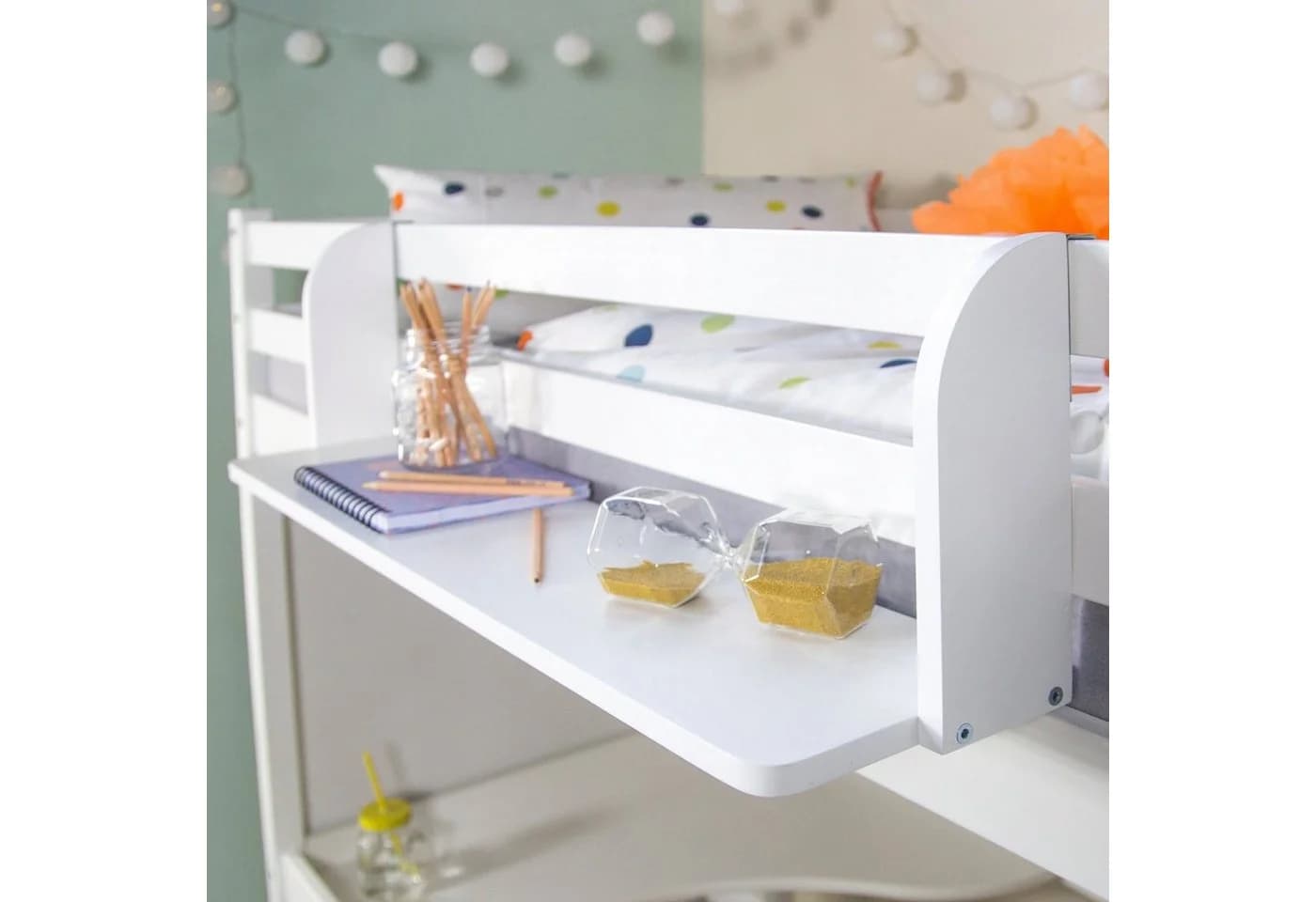 Homestyle4u Hochbett Einhängeregal Weiß Kiefernholz Regal für Kinder - Bild 2