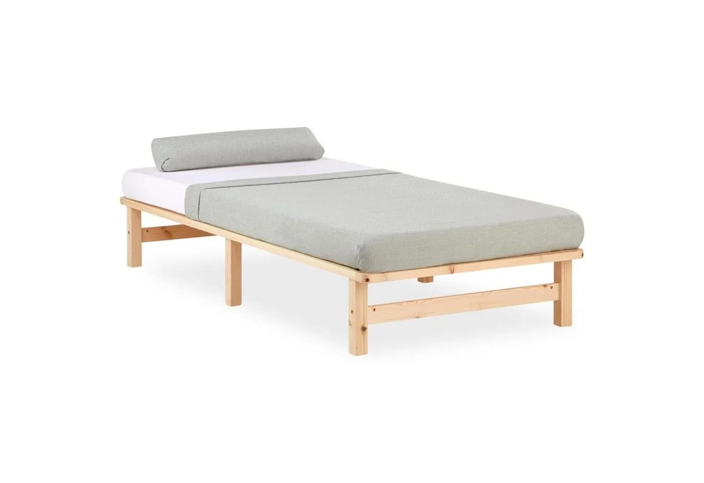 Homestyle4u Palettenbett Massivholz Kiefer Modern Skandi Style - Bild 2
