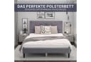Homestyle4u Polsterbett 120x200 Grau Gestepptes Kopfteil Lattenrost Bild 1
