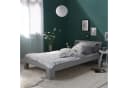 Homestyle4u Massivholzbett Grau mit Lattenrost Modern Bild 1