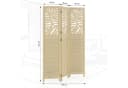 Homestyle4u Paravent Raumteiler Holz Beige Blattmuster 3-teilig Bild 1