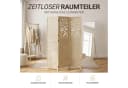 Homestyle4u Paravent Raumteiler Holz Beige Blattmuster 3-teilig Bild 4