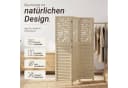 Homestyle4u Paravent Raumteiler Holz Beige Blattmuster 3-teilig Bild 5