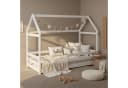 Homestyle4u Hausbett 80x160 cm Kinderbett Bodenbett Holzbett Weiß Bild 2