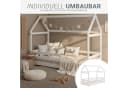 Homestyle4u Hausbett 80x160 cm Kinderbett Bodenbett Holzbett Weiß Bild 3