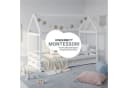Homestyle4u Hausbett 80x160 cm Kinderbett Bodenbett Holzbett Weiß Bild 4