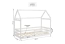 Homestyle4u Hausbett 80x160 cm Kinderbett Bodenbett Holzbett Weiß Bild 5