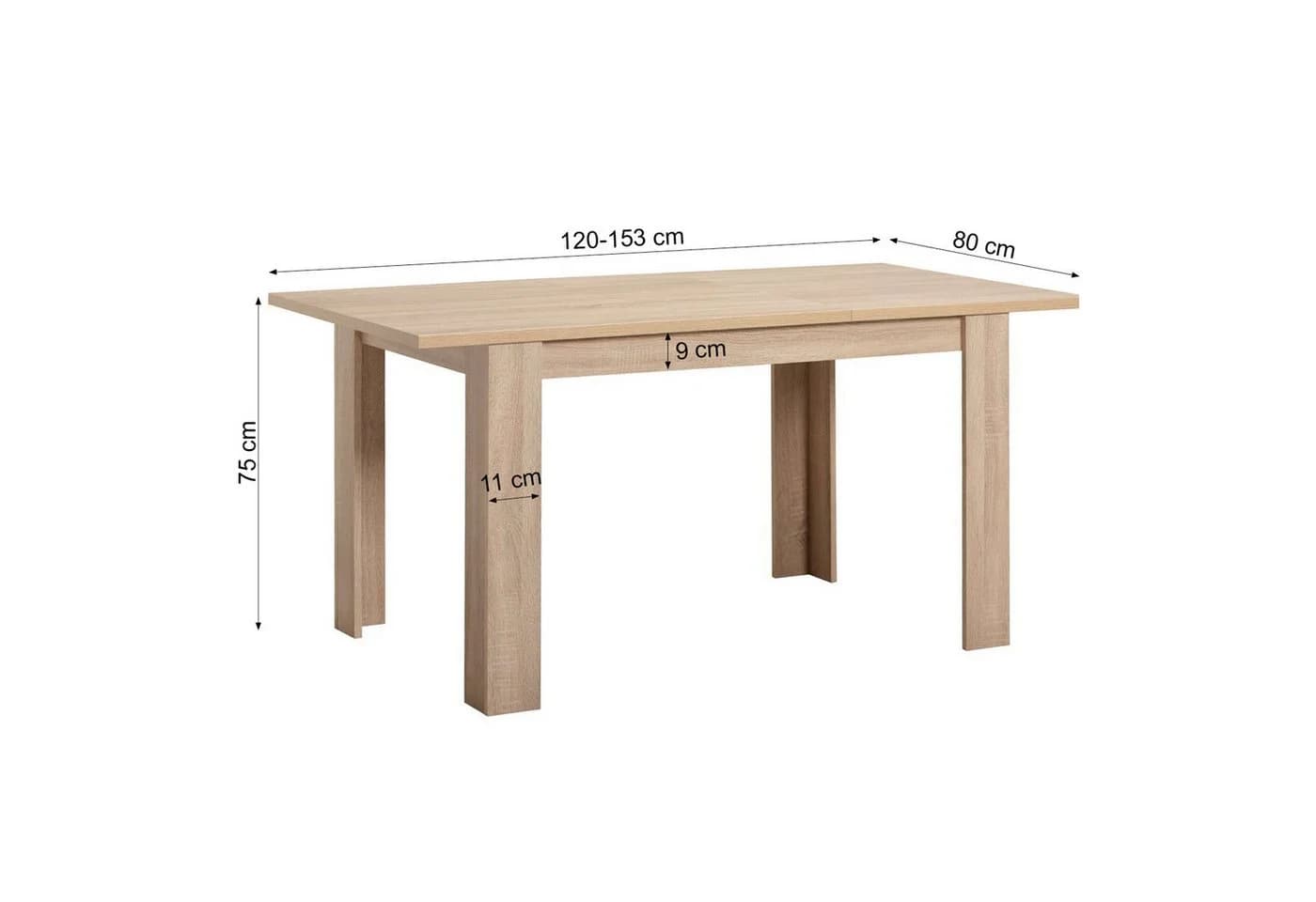 Homestyle4u Esstisch Massiv Weiß/Eiche 120x80 cm Ausziehbar - Bild 4