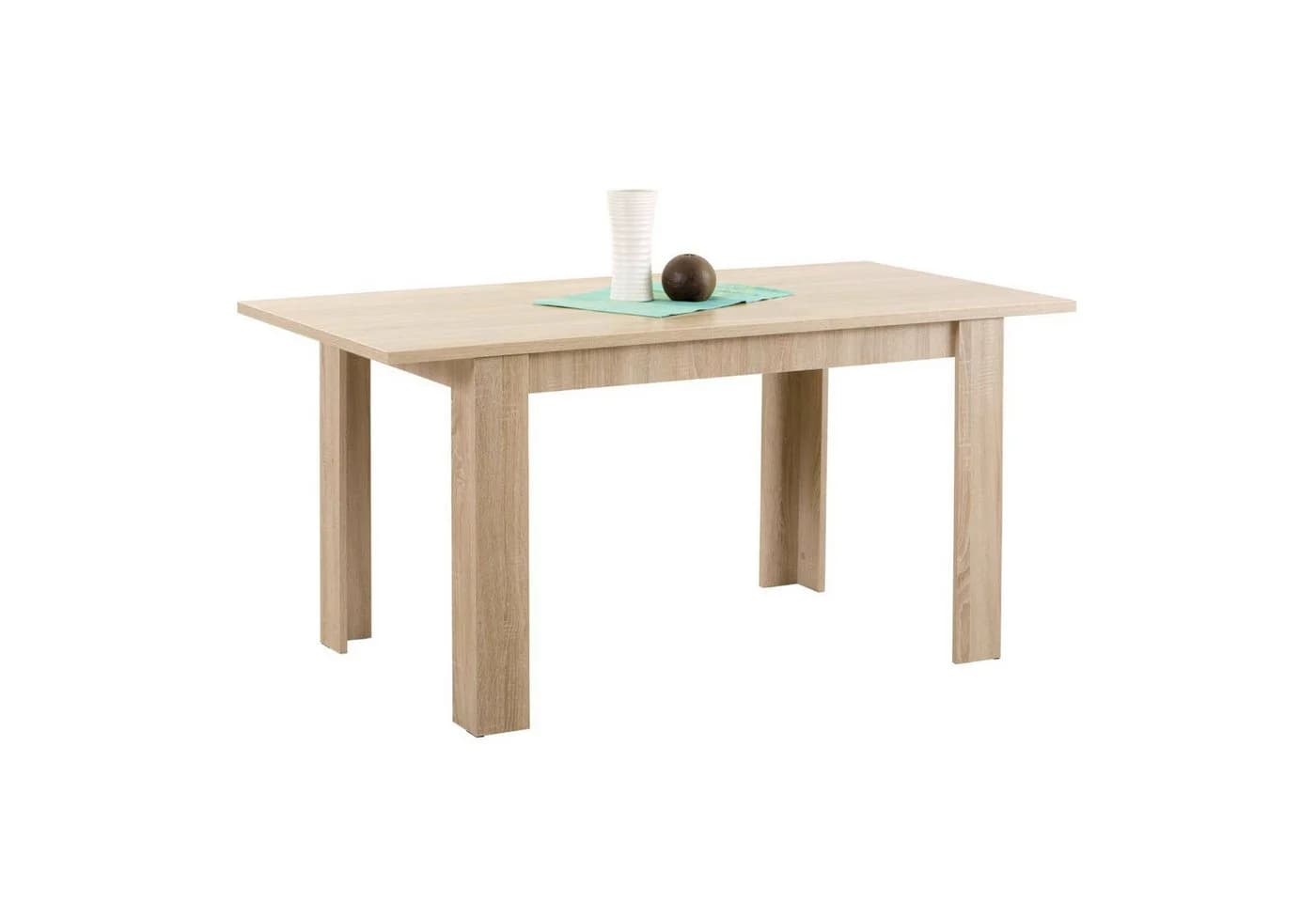 Homestyle4u Esstisch Massiv Weiß/Eiche 120x80 cm Ausziehbar - Bild 5