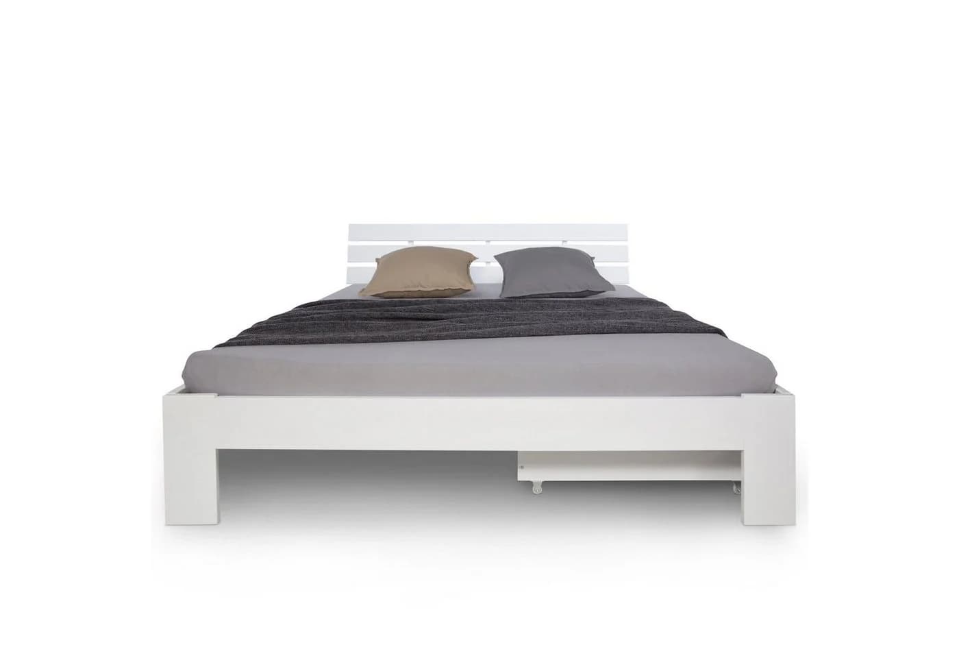Homestyle4u Holzbett mit Bettkasten und Lattenrost Weiß - Bild 4