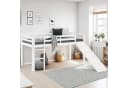 Homestyle4u Hochbett 90x200 mit Rutsche und Leiter Grau/Weiß Kiefer Bild 2