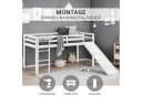 Homestyle4u Hochbett 90x200 mit Rutsche und Leiter Grau/Weiß Kiefer Bild 4