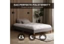 Homestyle4u Polsterbett 120x200 Doppelbett Grau Bett ohne Kopfteil Bild 4