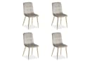 Homestyle4u Esszimmerstuhl 4er Set Grau Samt Gold Metallbeine Bild 2