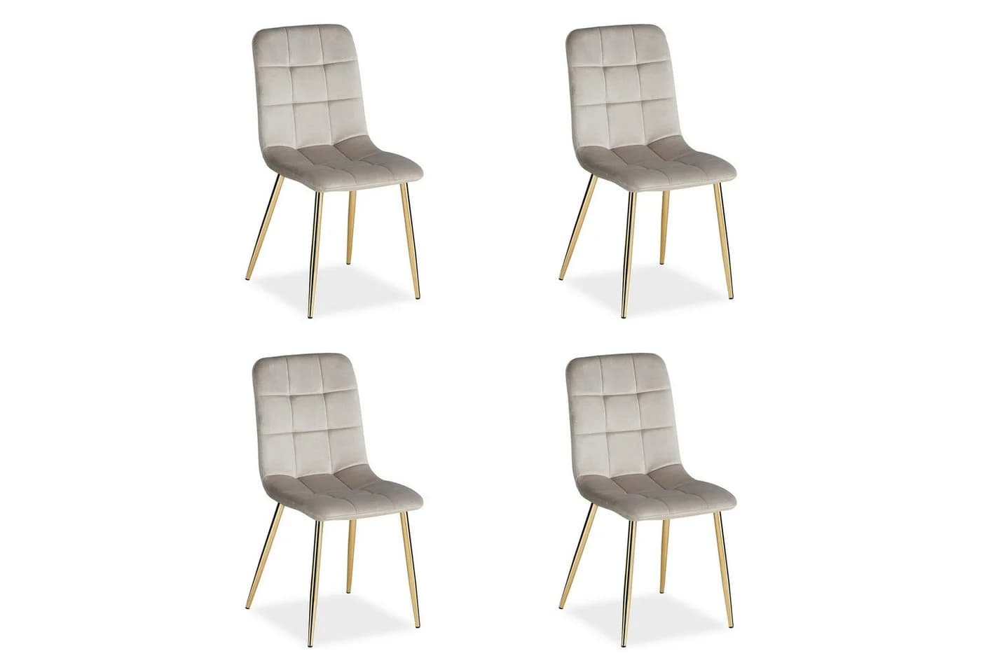 Homestyle4u Esszimmerstuhl 4er Set Grau Samt Gold Metallbeine - Bild 2