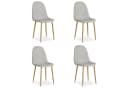 Homestyle4u Esszimmerstuhl Grau Leinen Metallbeine Holzoptik 4er Set Bild 2