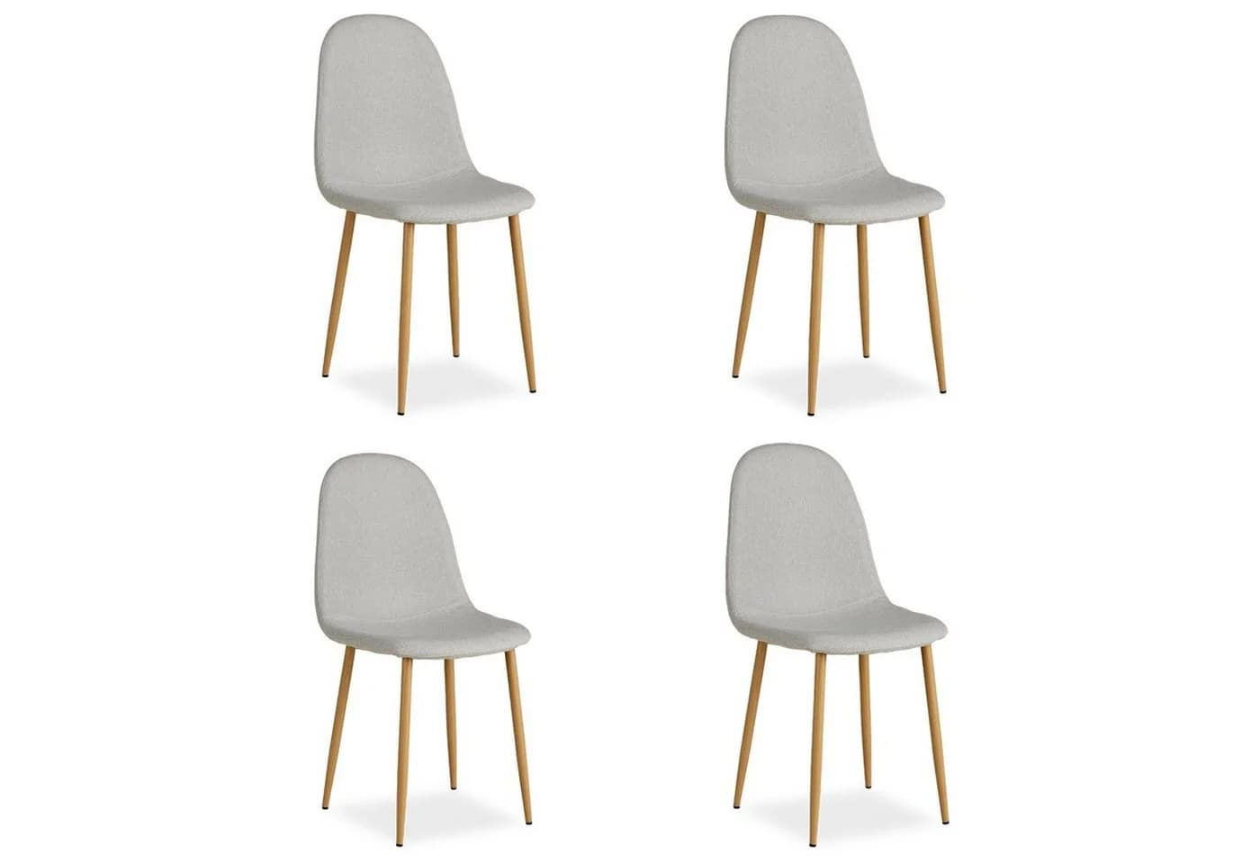 Homestyle4u Esszimmerstuhl Grau Leinen Metallbeine Holzoptik 4er Set - Bild 2
