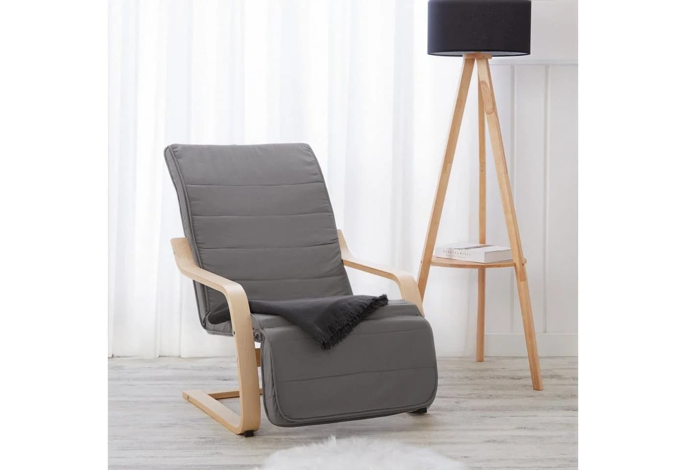 Homestyle4u Relaxsessel Grau Verstellbar Abnehmbarer Bezug