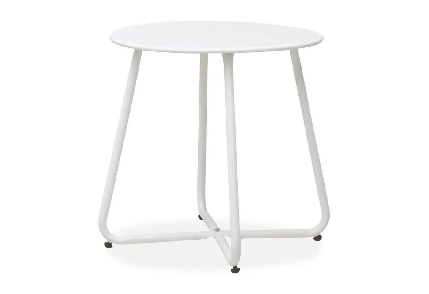 Homestyle4u Beistelltisch Rund Metall Weiß - Bild 2