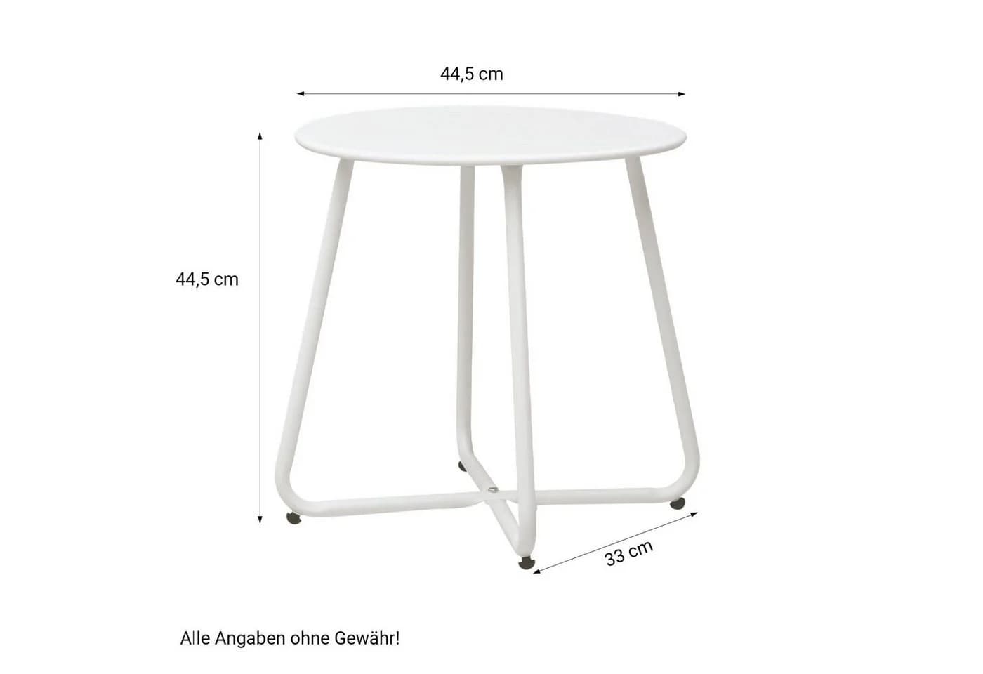 Homestyle4u Beistelltisch Rund Metall Weiß - Bild 3
