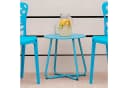 Homestyle4u Beistelltisch Rund Metall Blau Wetterfest Bild 1