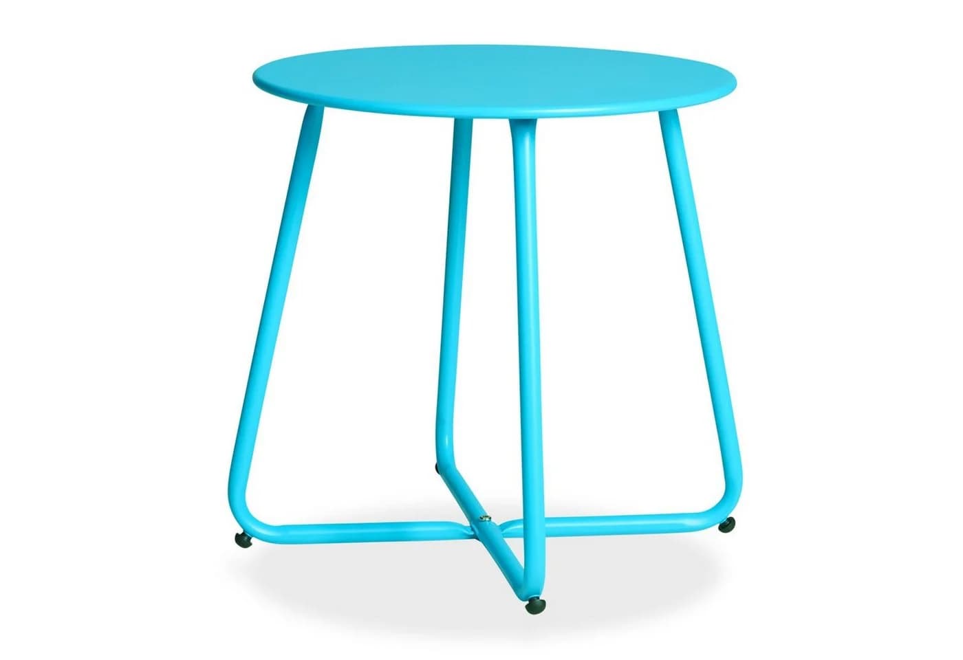 Homestyle4u Beistelltisch Rund Metall Blau Wetterfest - Bild 2