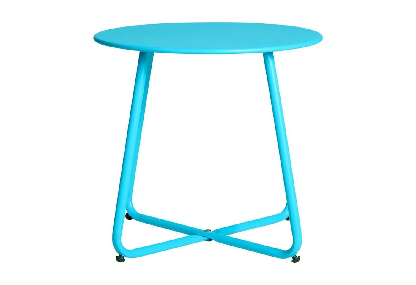 Homestyle4u Beistelltisch Rund Metall Blau Wetterfest - Bild 4