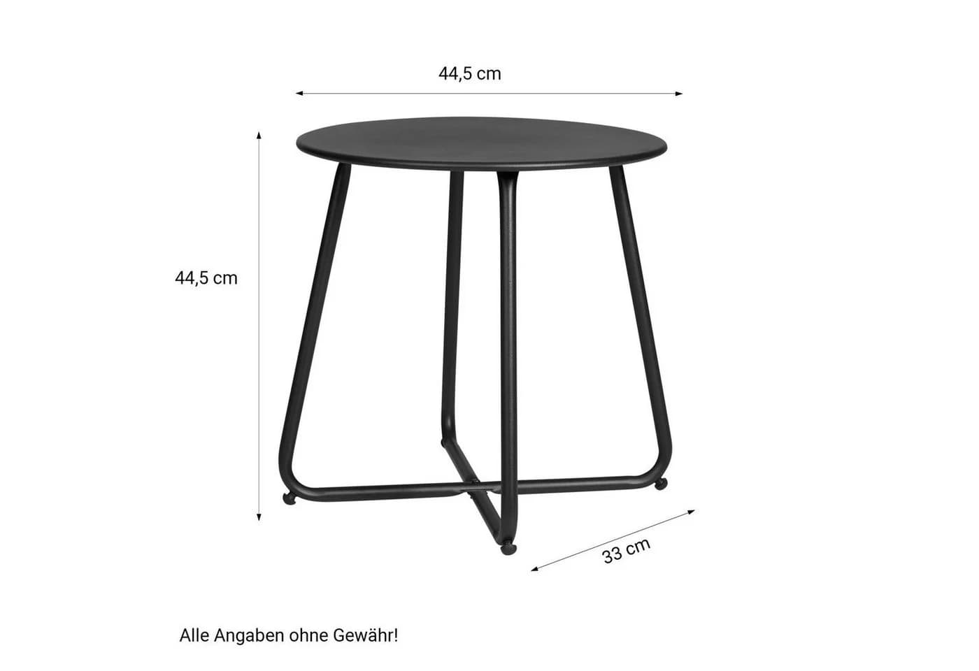 Homestyle4u Beistelltisch Rund Metall Schwarz - Bild 3