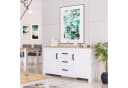 Homestyle4u Sideboard Weiß Eiche-Optik 3 Schubladen Bild 1