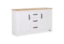 Homestyle4u Sideboard Weiß Eiche-Optik 3 Schubladen Bild 2