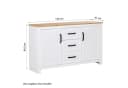 Homestyle4u Sideboard Weiß Eiche-Optik 3 Schubladen Bild 3