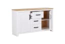 Homestyle4u Sideboard Weiß Eiche-Optik 3 Schubladen Bild 4