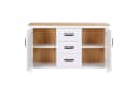 Homestyle4u Sideboard Weiß Eiche-Optik 3 Schubladen Bild 5
