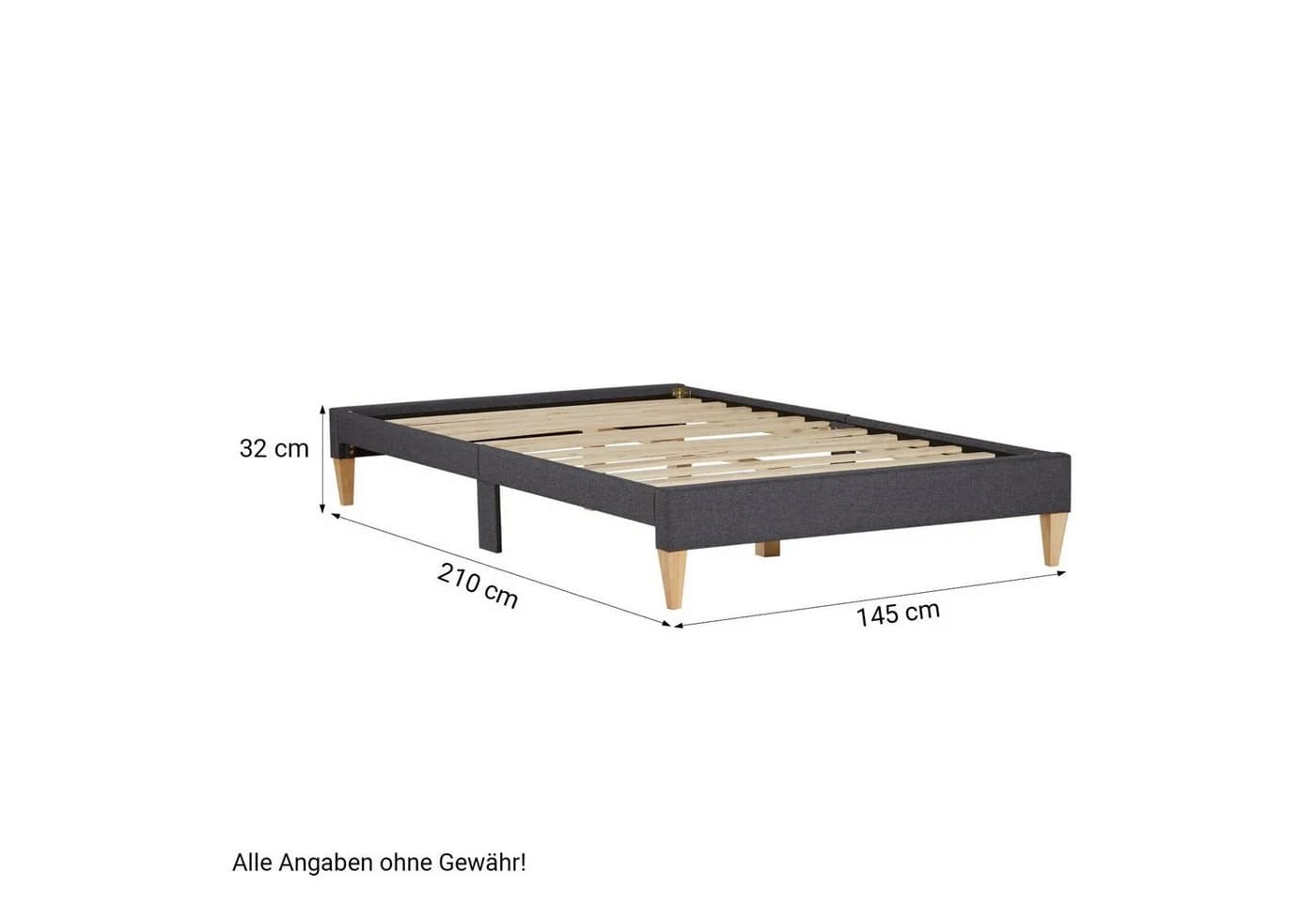 Homestyle4u Polsterbett Grau Futonstil 140x200 cm - Bild 3