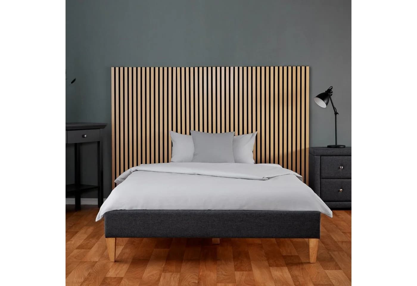 Homestyle4u Polsterbett Grau Futonstil 140x200 cm - Bild 5