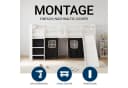 Homestyle4u Hochbett Kiefern massiv mit Rutsche und Vorhang Bild 3