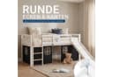 Homestyle4u Hochbett Kiefern massiv mit Rutsche und Vorhang Bild 5