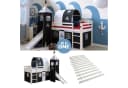 Homestyle4u Hochbett Pirat 90x200 cm Weiß mit Rutsche & Tunnel Bild 2