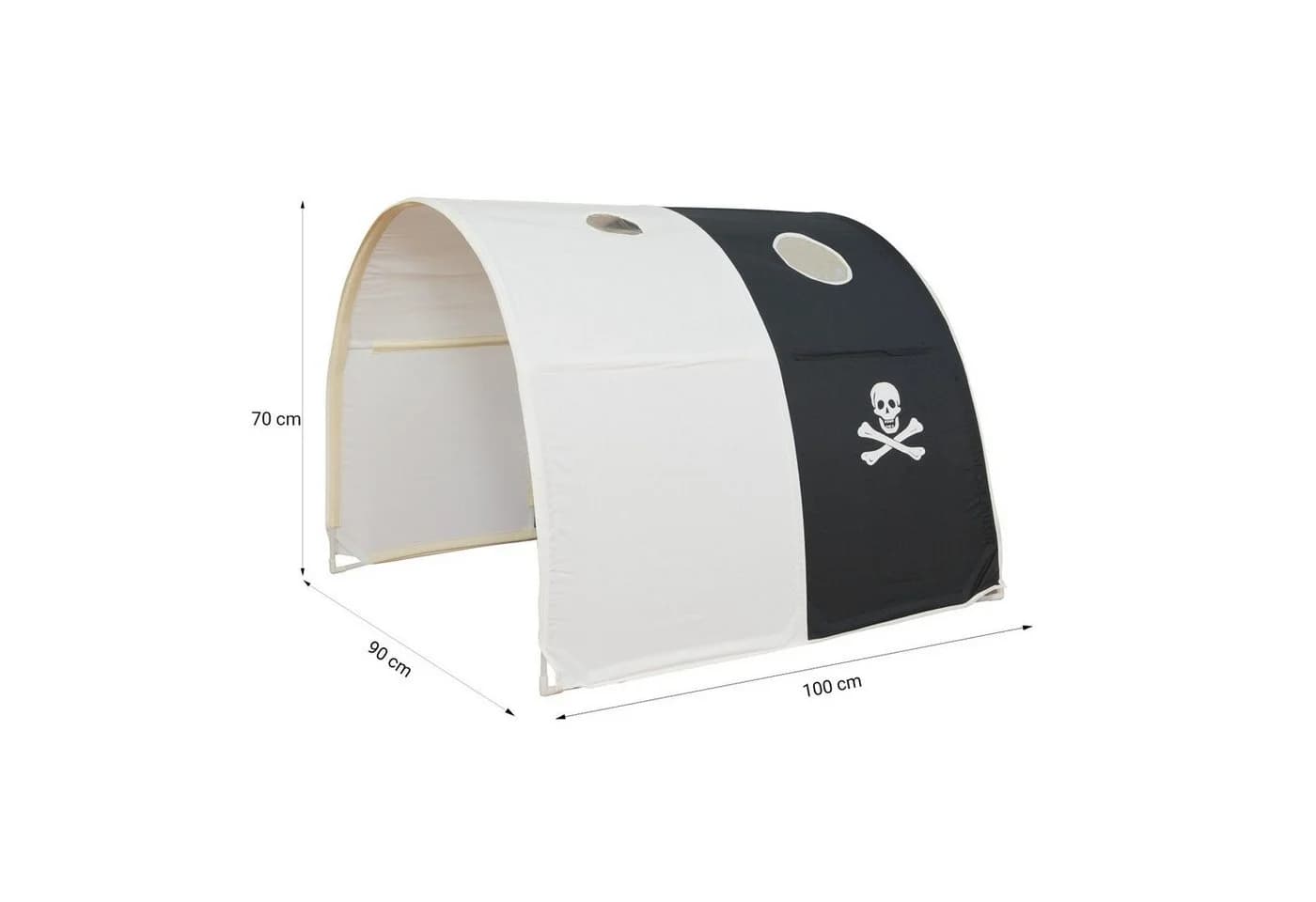 Homestyle4u Hochbett Pirat 90x200 cm Weiß mit Rutsche & Tunnel - Bild 5