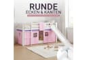 Homestyle4u Hochbett 90x200 Weiß Rosa mit Leiter, Rutsche & Vorhang Bild 5