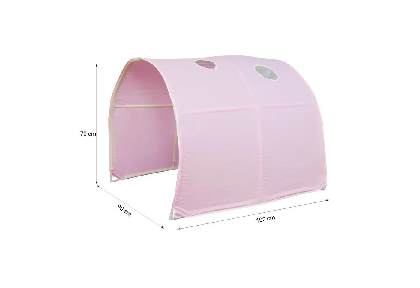 Homestyle4u Hochbett 90x200 mit Matratze und Vorhang Weiß - Bild 4