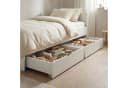 Homestyle4u Bettschubkasten mit Rollen 63x196 cm Bettkasten Holz Schublade Weiß Bild 2