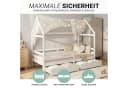 Homestyle4u Hausbett 90x200 Weiß Holz Kinderbett erhöht Kleinkind halbhoch Montessori Bild 1