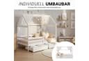 Homestyle4u Hausbett 90x200 Weiß Holz Kinderbett erhöht Kleinkind halbhoch Montessori Bild 3