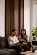 Homestyle4u Akustikpaneel Wandpaneel Braun Holz Bild 1